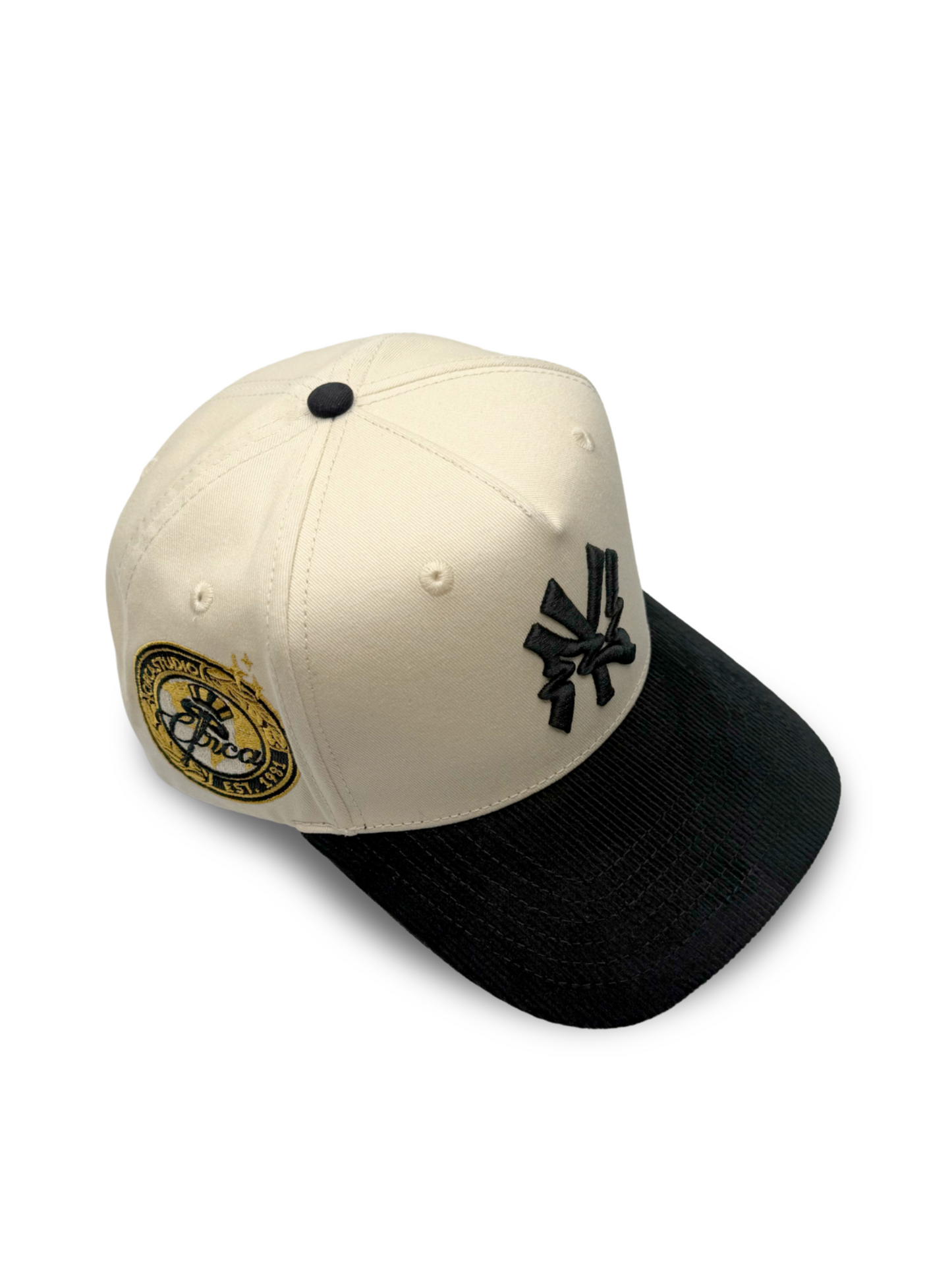 002 CREAM GLITCH EMPIRE SNAPBACK HAT